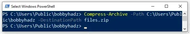 compress archive powershell