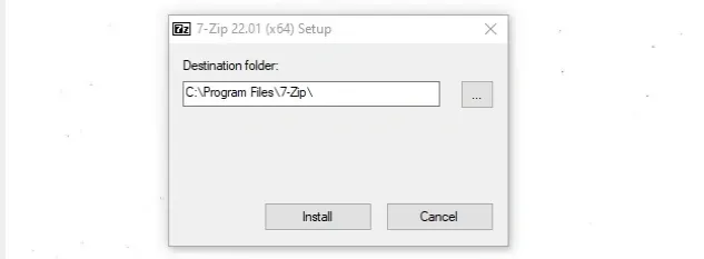 select destination folder