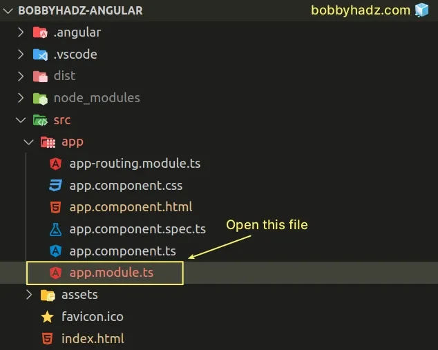 open app module ts file