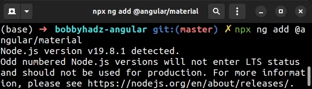 make sure angular material is installed