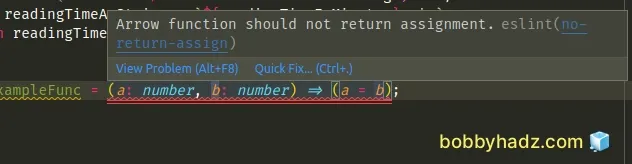 arrow function should not return assignment no return assign
