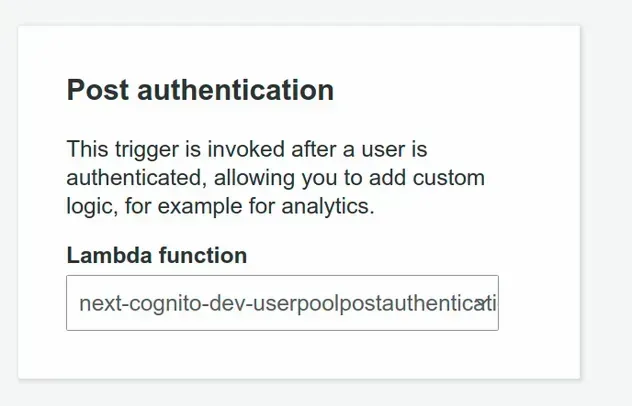 post authentication trigger