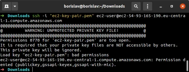 unprotected private key file error