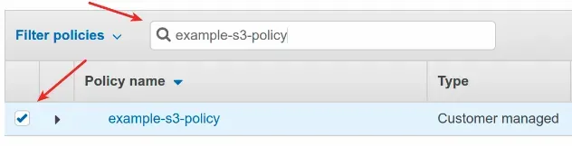 filter by policy name