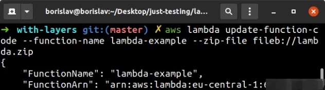 update lambda code