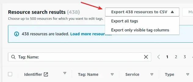 export resources to CSV