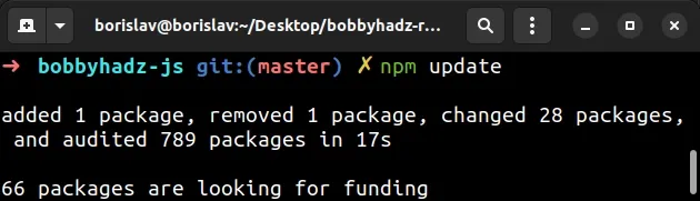 run npm update