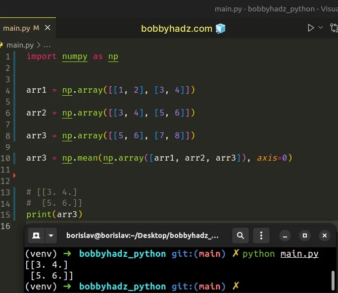 calculate average of more than 2 2 d arrays