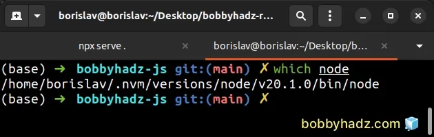 run which node command