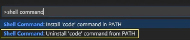 uninstall code command from path