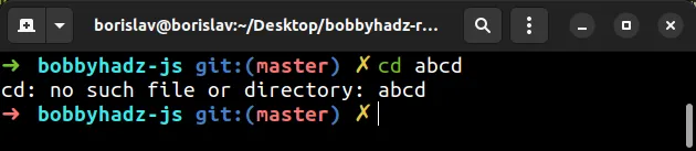 cd no such file or directory