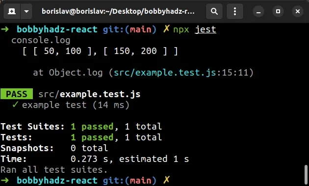 test passes with supplied argument arrays