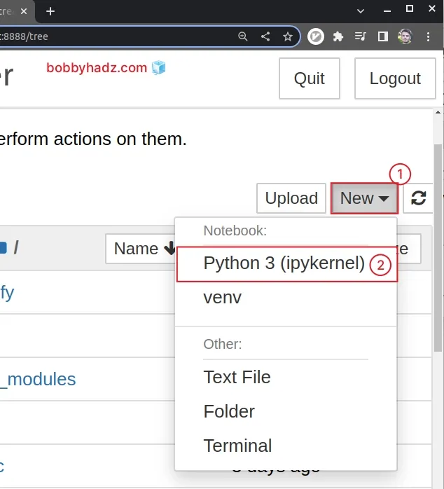 click new python 3 ipykernel