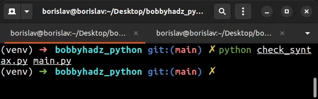 check syntax using custom python script