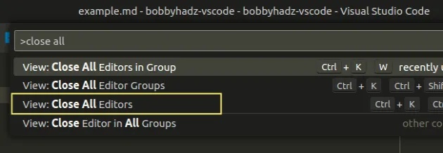 Close the active Tab or all Tabs in Visual Studio Code | bobbyhadz