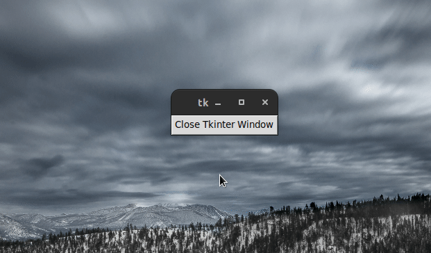 close tkinter window simplified version