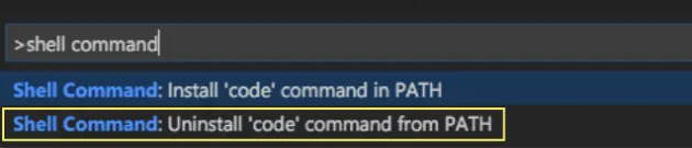 uninstall code command from path