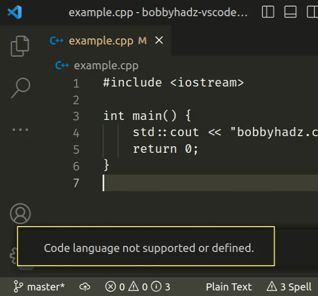 Code language not supported or defined VS Code Error [Fixed] | bobbyhadz