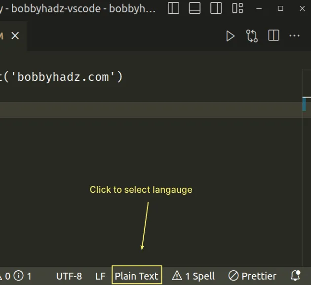 vscode select language mode