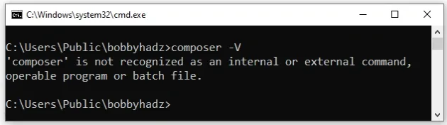 composer is not recognized as internal or external command