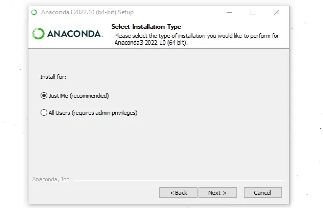anaconda install for
