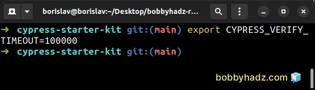 increase cypress verification timeout using env var