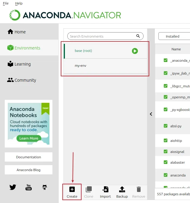 view your anaconda environments