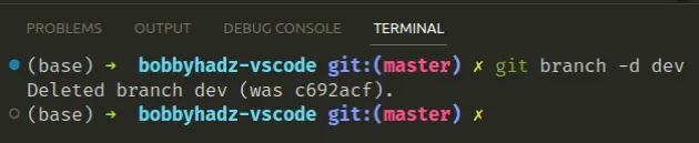delete branch using terminal
