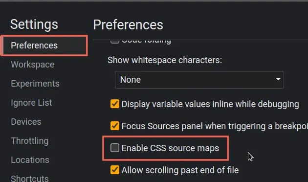 disable css source maps