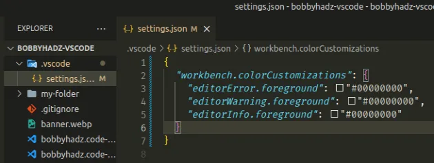 disable red yellow underline for specific project