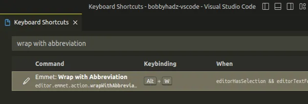 set keyboard short cut using ui