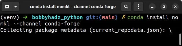 conda install nomkl package