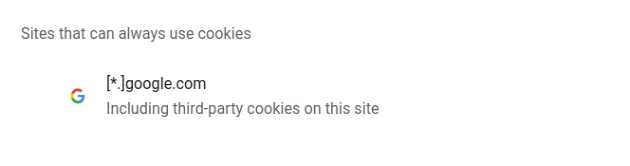 enabled cookies for site