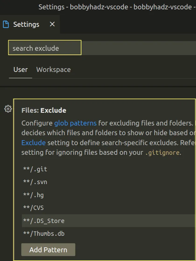 files and folders automatically excluded from search
