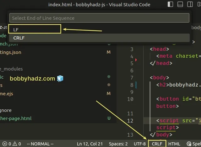 switch line endings to lf