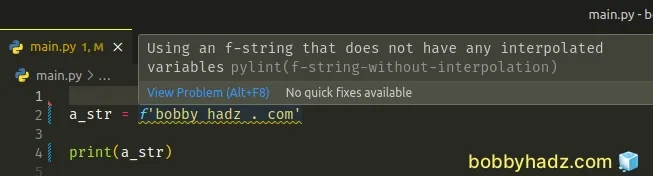 f string is missing placeholders