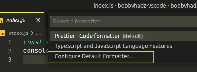 configure default formatter