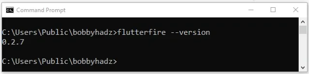 flutterfire command works