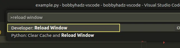 reload vscode window