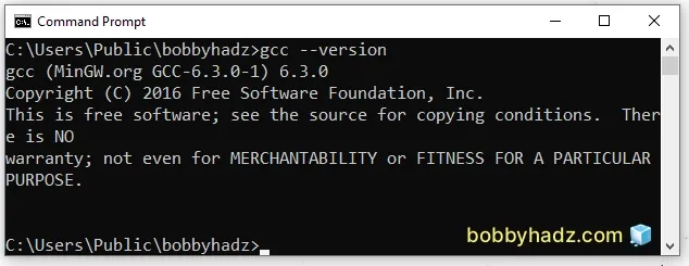 issue gcc version command
