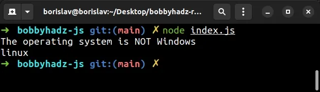 check if the operating system is windows using node js