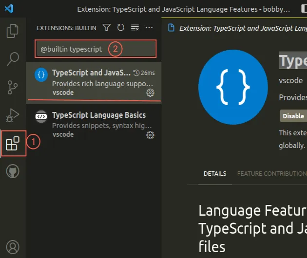 make sure typescript server enabled