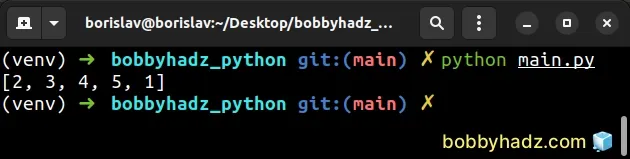 shift rotate list in python