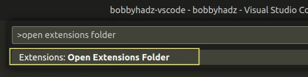 open extensions folder