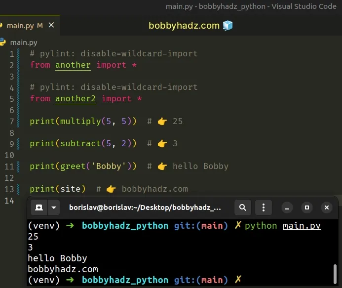 How to import all Functions from a File in Python | bobbyhadz