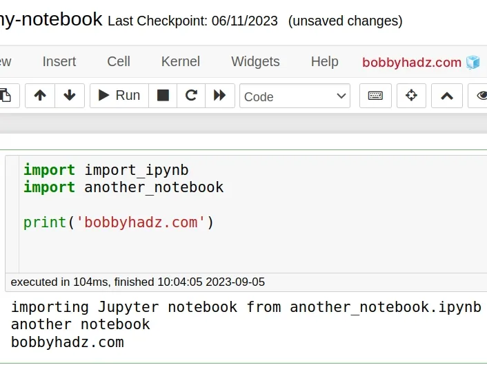 import jupyter notebook ipynb file from another notebook using import ipynb