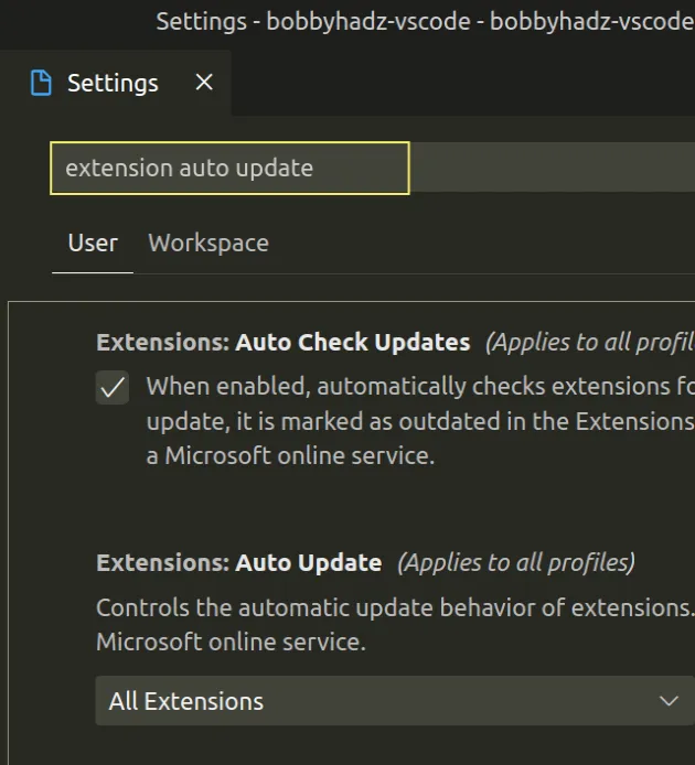 extension auto update