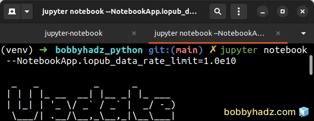 update jupyter notebook iopub data rate limit