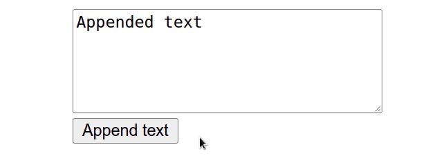 append text to textarea