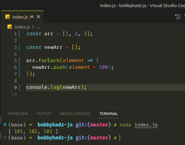 foreach array comprehension like map